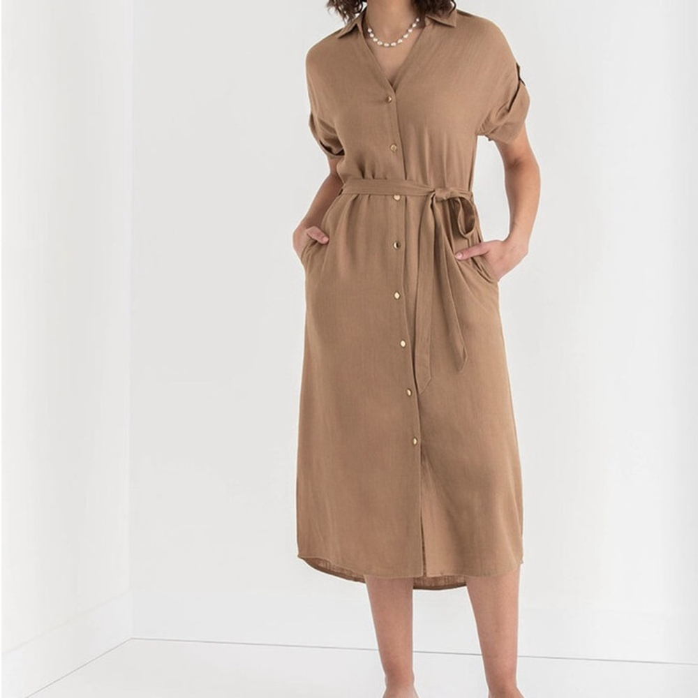 NWT Ricki’s Linen Shirtdress with Roll Sleeves